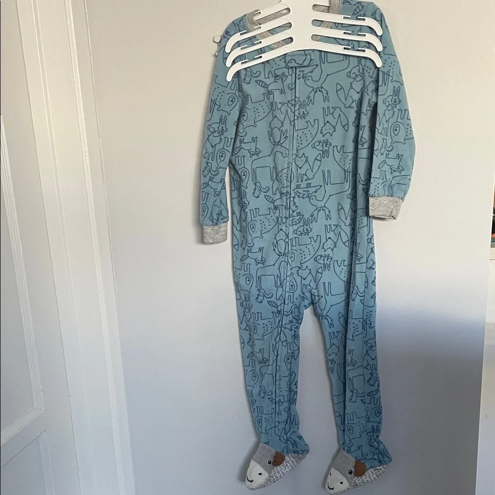 Carter's Navy and White Striped Footie with Bulldog